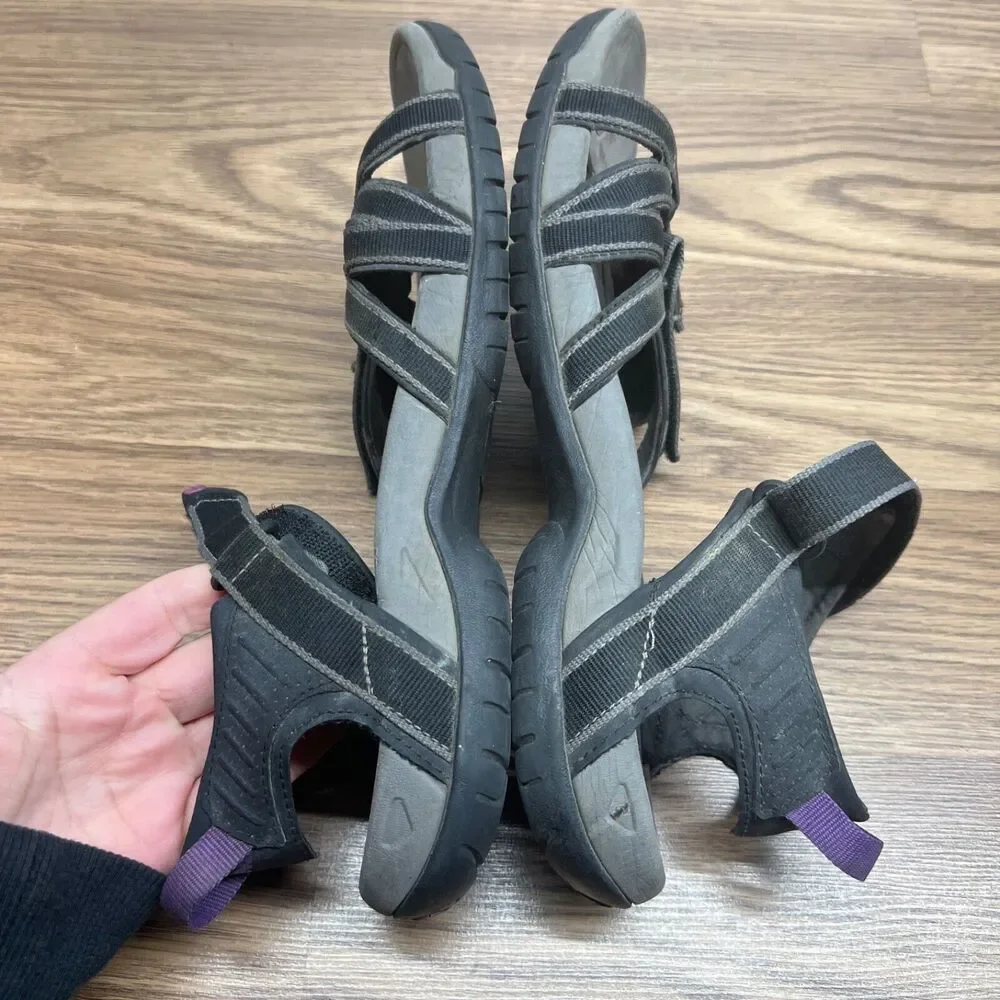 Teva‎ Tirra Hiking Sandals Womens Size 11 Black Purple Gray Fast Drying Outdoor